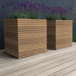 Vaso da fiori MALAGA RHOMBUS quadrato - legno - immagine 2