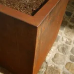 CARREZ vaso da fiori con ruote quadrato - corten - immagine 3