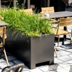Vaso da fiori CARREZ con gambe - rettangolare - alluminio - immagine 2