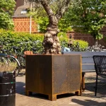 Vaso da fiori CARREZ con gambe quadrato - corten - immagine 4