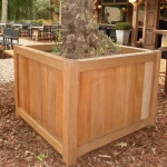 Vaso da fiori VALENCIA con gambe - rettangolare - legno - immagine 4