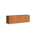 CARREZ vaso da fiori con ruote rettangolare - corten