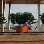 Vaso da fiori CONICO con gambe - corten - immagine 3