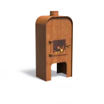 Caminetto da esterno GAP - con porta - corten