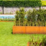 Vaso da fiori CARREZ - forma ad L - corten - immagine 2