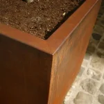 CARREZ vaso da fiori con ruote rettangolare - corten - immagine 3