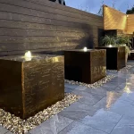Blocco d'acqua rettangolare / quadrato - corten - immagine 2