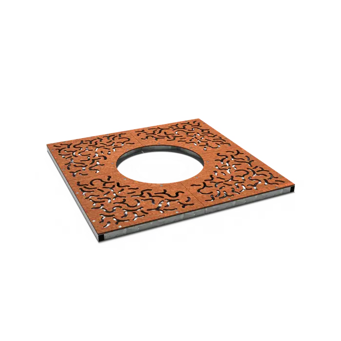 TGGRS1500P(4)Ct Griglia per alberi quadrata 1490 mm - corten - immagine 1