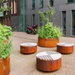 Tavolo quadrato AROS - corten - immagine 4