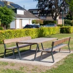 Tavolo da esterno MIO - acciaio corten - immagine 4
