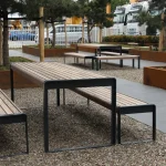 Panca senza schienale STORR, acciaio corten - immagine 2